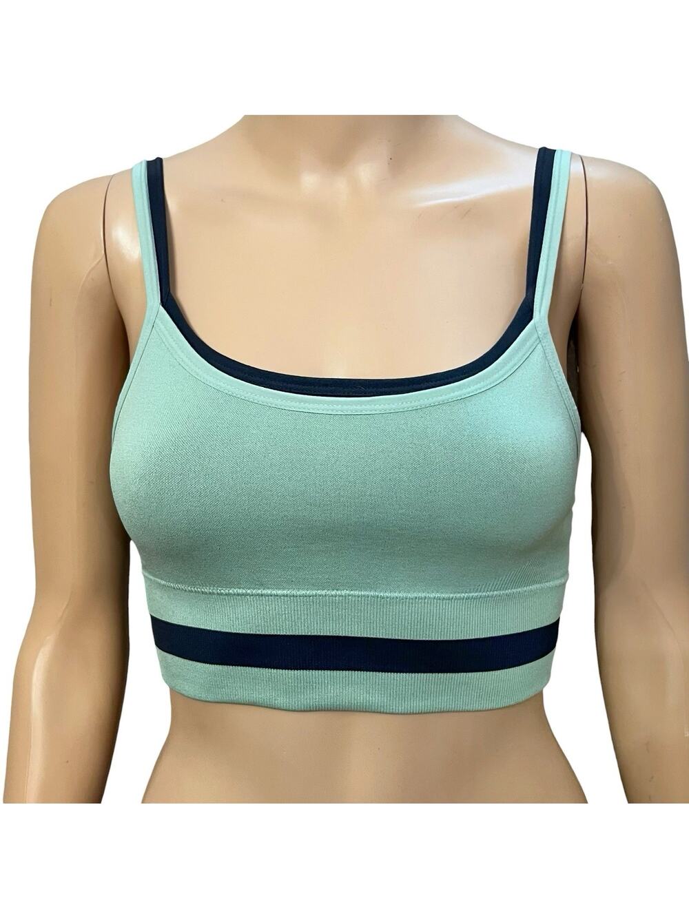 The Upside Maddie Layered Look Sports Bra Size 4 Seamless Stripe Double Strap